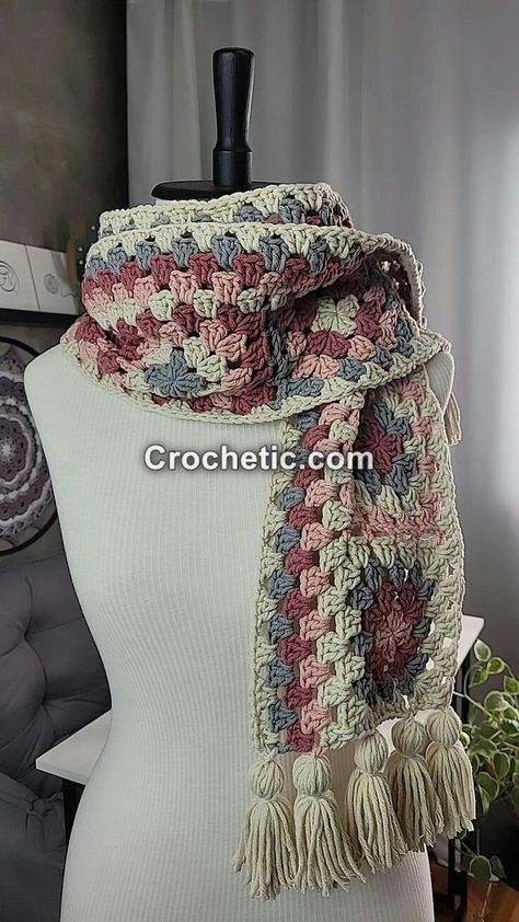 Crochet Scarf Patterns - Crochet Scarves - Crochet Head Scarf -  Crochet Patterns - Crochet Projects Crochet Scarf Pattern Free Easy, Crochet Womens Scarf, Crochet Flower Scarf, شال كروشيه, Crochet Scarf Pattern Free, Scarf Yarn, Scarf Crochet Pattern, Crochet Woman, Halloween Crochet