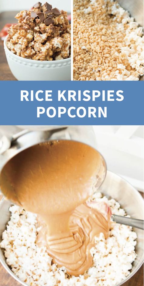 A little salty, a little sweet, this Rice Krispies® Popcorn is one sweet treat that’s hard to beat! Combine Rice Krispies® cereal with popcorn, peanut butter, and chocolate to create a gourmet popcorn recipe that’s perfect for family movie nights. Click here to learn how you can make this fun and easy dessert. Chocolate Peanut Butter Popcorn, Gourmet Popcorn Recipes, Peanut Popcorn, Rice Krispies Cereal, Popcorn Flavors, Life Cereal, Peanut Butter Popcorn, Rs Activities, Oh Sweet Basil