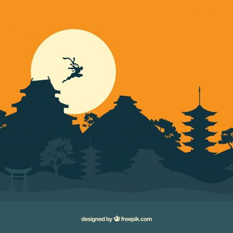 Ninja warrior background with flat design Vector | Free Download Warrior Background, Ieyasu Tokugawa, Ninja Illustration, Ninja Theme, Dragon Ninja, Ninja Games, Tokugawa Ieyasu, G Logo Design, Sign Painting Lettering