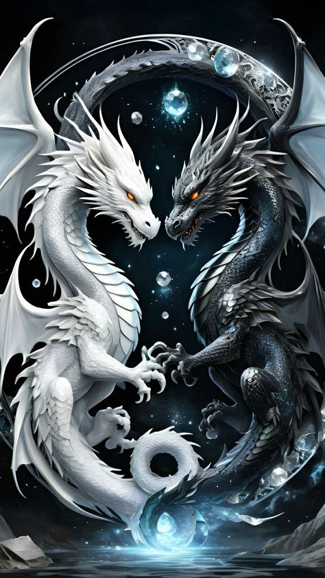 Fantasy Dragon Wallpaper, Anime Dragon Wallpaper, Black Dragon Wallpaper, Cool Dragon Pictures, Dragon Medieval, Dragon Wallpaper Iphone, Yin Yang Art, Mythical Dragons, Dragon Wall