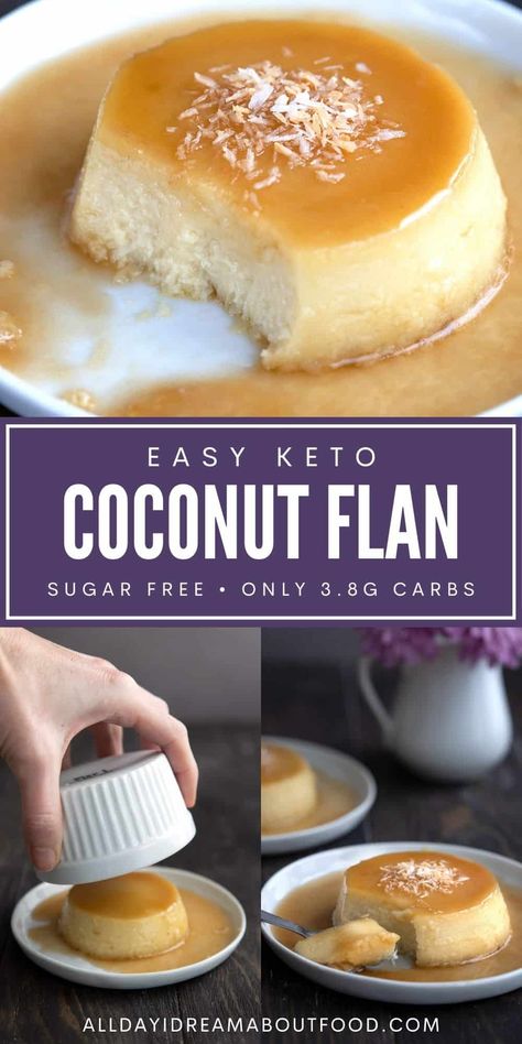 Keto Flan, Coconut Flan, Keto Pudding, Ketogenic Desserts, Coconut Flour Recipes, Keto Holiday, Postre Keto, Flan Recipe, Keto Friendly Desserts