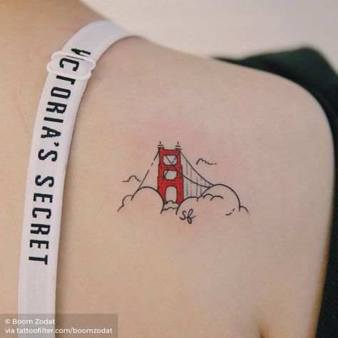 golden gate San Francisco Tattoos, Golden Gate Tattoo, Golden Gate Bridge Tattoo, Gate Tattoo, San Francisco Tattoo, Blue Ink Tattoos, Bridge Tattoo, Line Art Tattoo, California Tattoo