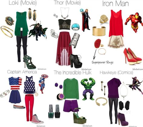 The avengers fashion Marvel Bounding Outfits, Marvel Bounding, Marvel Inspired Outfits, Black Widow Costume, Marvel Fashion, Princess Inspired Outfits, Arthur Curry, Avengers Outfits, Disney Themed Outfits