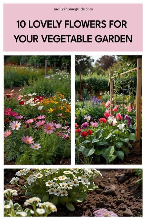 Discover the perfect harmony of companion planting with these exquisite flowers for your vegetable garden. Enhance your veggie patch by selecting the best flowers to plant alongside your vegetables, creating a beautiful and beneficial ecosystem. Explore a variety of companionship flowers that not only add color and charm to your garden but also attract pollinators and repel pests naturally. Elevate your gardening experience with these recommended flowers to grow in vegetable gardens, promoting b Companion Flowers, Flowers To Plant, Flowers To Grow, Best Flowers, Attracting Beneficial Insects, Veggie Patch, Picking Flowers, Vegetable Gardens, Attracting Bees