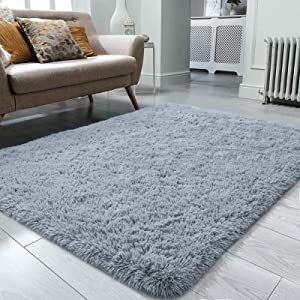 Rug Fuzzy, Safe Nursery, Carpets For Bedroom, Area Rugs For Bedroom, Nursery Classroom, Gray Area Rugs, Plush Area Rug, Fur Carpet, Warm Bedroom