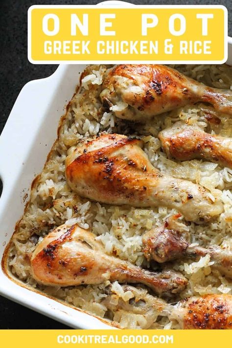 Greek Drumsticks Recipe, Greek Chicken With Rice, What To Serve With Chicken Drumsticks, Mediterranean Chicken Leg Recipes, What To Make With Drumsticks, Chicken Drums And Rice Recipes, Drumstick Sides, Greek Chicken Drumsticks, Stewed Chicken Legs Recipes