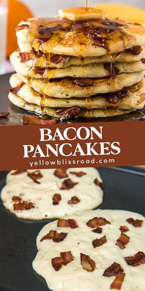 Pancakes Nutella, Pancakes Sans Gluten, Saturday Breakfast, Bacon Pancakes, Pancakes Vegan, Pancakes And Bacon, What's For Breakfast, Fluffy Pancakes, Best Breakfast Recipes