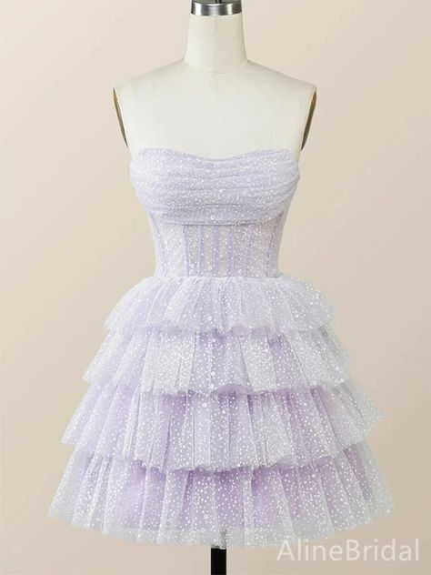 Elegant Strapless A-line Short Mini Homecoming Dress, HD32680 – AlineBridal Hoco Dresses Enchanted Forest Theme, Pastel Purple Hoco Dress, Fairytale Dresses Short, Trendy Winter Formal Dresses, Small Prom Dresses Short, Sparkly Puffy Dress, Snow Ball Dresses Short, Pink Corset Hoco Dress, Hoco Dresses Fairytale