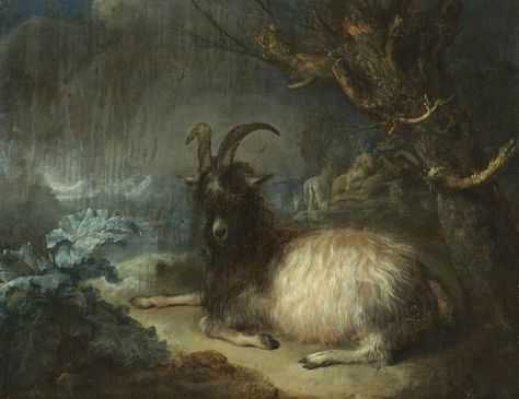 Gerrit Dou - Landschap met geit Jeff Wall Photography, Gerrit Dou, Goat Paintings, Sheep Paintings, Jan Van Eyck, Baroque Art, A Goat, Philadelphia Museum Of Art, Dutch Painters