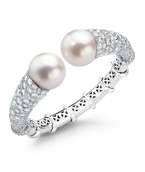 South Sea Pearl Bangle Natural Pearl Jewelry, Titanic Jewelry, Jewellery Trends, Woman Accessories, Pearl Bangle, Bangles Jewelry Designs, Pearl Jewellery, Wire Necklace, Sea Pearl