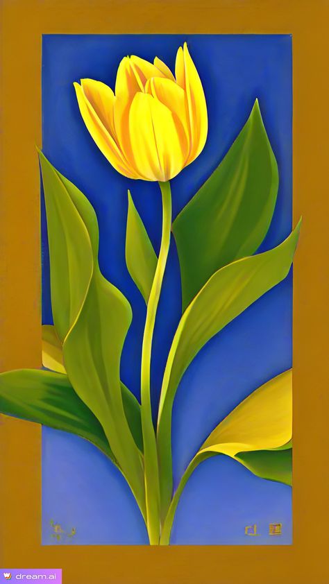 Yellow Tulips Painting, Kutch Work Designs, Iphone Wallpaper Landscape, Tulip Painting, Flower Painting Canvas, Framed Wallpaper, Abstract Geometric Art, Yellow Tulips, Indian Art Paintings