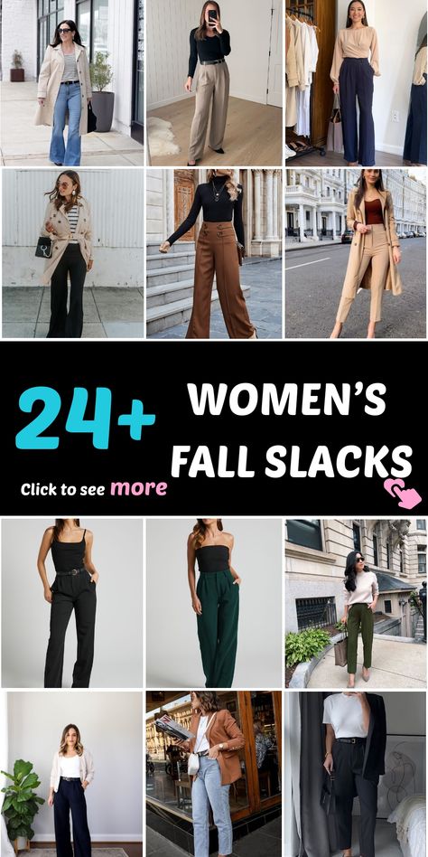 Upgrade your autumn closet with a stylish array of women's fall trousers that combine fashion and comfort effortlessly. Discover the ideal pair, from refined pants to elegant culottes, to transition seamlessly from work meetings to weekend adventures. Explore the adaptability of fall slacks – dress them up with a blouse and heels or down with a warm sweater and boots for a chic look all season long. Elegant Fall Outfits, Fall Trousers, Autumn Closet, Elegant Trousers, Beige Tote Bag, Work Meetings, Semi Formal Outfits, Beige Trench Coat, Weekend Adventures