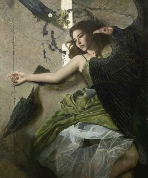 Image Gail Potocki, Luis Royo, Bird Girl, Jan Van Eyck, Murals Street Art, Botanical Beauty, A Level Art, Op Art, Anime Poses