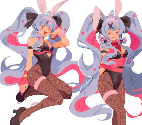 MaRaRu★! Hatsune Miku Outfits, Miku Hatsune Chibi, Miku Cosplay, Vocaloid Funny, Cute Food Drawings, Bunny Designs, Side Bangs, Beautiful Music, Cute Little Drawings