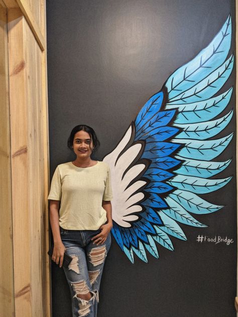 Solo Wall Design Painted, Wings Wall Art, Boyle Heights, Angel Wings Wall, Wing Wall, Painting 3d, Mural Ideas, Best Profile Pictures, Design Painting