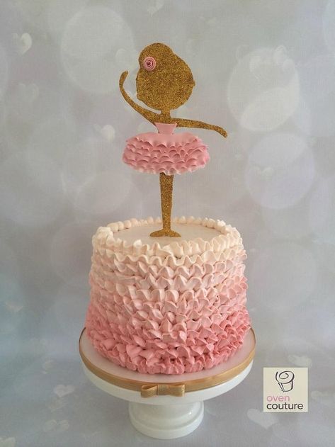 Birthday Cake Girls Kids, Buttercream Ruffle Cake, Birthday Cakes Girls Kids, Ballerina Party Theme, Ballet Cakes, Ballet Birthday Party, Dance Cakes, Ballerina Cake, Ballet Birthday