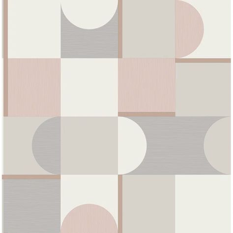 AllModern Jahim Geometric Wallpaper & Reviews | Wayfair Blush Pink Wallpaper, Living Room Tiles, Feature Wallpaper, Wallpaper For Sale, Drops Patterns, Contemporary Wallpaper, Tile Print, Home Offices, Paper Wallpaper