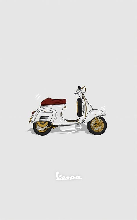 Vespa Cartoon, Vespa Vector, Vespa Illustration, Custom Vespa, Vintage Moped, Lambretta Scooter, Vespa Vintage, Natural Logo, Animal Videos