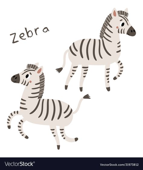 Cute Zebra Illustration, Zebra Vector, Safari Baby Girl, Crochet Forest, Zebra Drawing, Zebra Illustration, Zebra Painting, Kids Graphics, Animal Illustration Art