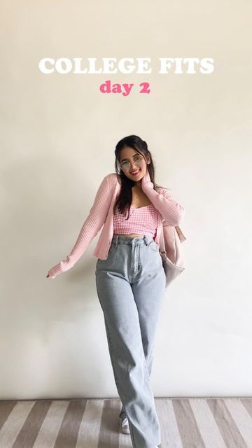 Mahek Mithare on Instagram: "COLLEGE FITS : day 2 for day 2 we’re going in w some pinks rooting for soft girl vibes ✨💓🌈 literally a fit i’d wear to college had i been given the chance again 🥹❤️🤌🏻 alsooo, a cardigan is always your rescue from dress code violation, hehe 💌 . Outfit details- Top : my store (link in bio - use “MAHEK30”) Cardigan : hm Jeans : Urbanic Sneakers : @thewhitepole . . #collegelife #collegeromance #collegegirls #dresscode #casualfit #streetstyle #streetfashion #college Urbanic Outfit Idea, Urbanic Outfit, Urbanic Tops, Cardigan Hm, Hm Jeans, Graffiti Photography, College Fits, From Dress, Clothes Korean Style