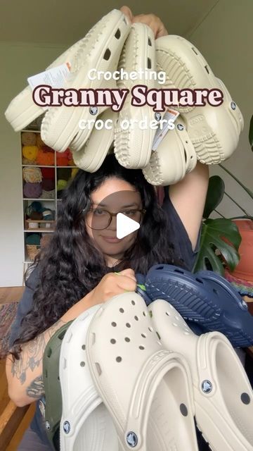 Tashana Rivera on Instagram: "12 Granny Square Crocs in 30 seconds ✨🍁🫢 Thank you so much for all your orders !!! Everyone’s color choices came out beautifully!! Some are gifts for loved ones and that makes my heart so happy !! 🥺🥺🩷 !! 

I currently have my granny square croc orders open for 10/25 for 6 spots ! 🎃✨ 

I also have a step-by-step tutorial on how to make these beautiful croc covers yourself : linked in my bio ✨ & a written pattern that is also linked in my bio ⬅️ 

.
." Crochet Crocs, Granny Square Tutorial Step By Step, Granny Square Tutorial, Crochet Granny, Color Choices, Granny Square, Square, Crochet, Pattern