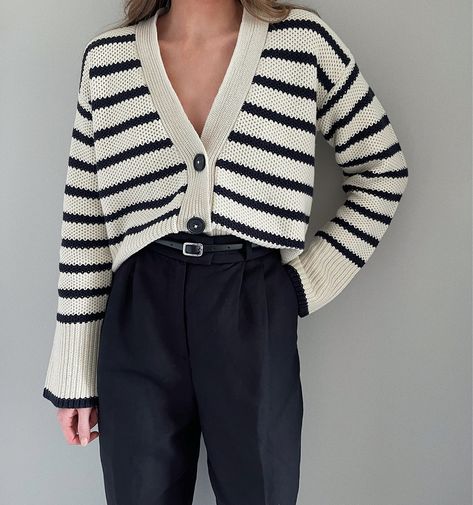 Stripe Cardigan Outfit, Emily J, Tom Taylor, Cardigan Outfit, Cardigan Outfits, Casual Work Outfits, Striped Cardigan, Tom Tailor, Work Casual