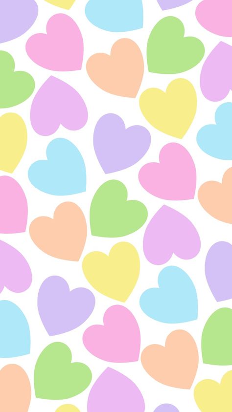 Heart Wallpaper Pastel, Heart Pastel Wallpaper, Pastel Hearts Wallpaper, Hearts Pattern Wallpaper, Colorful Hearts Wallpaper, Card Wallpaper, Mandala Wallpaper, Cute Backgrounds For Phones, Heart Iphone Wallpaper