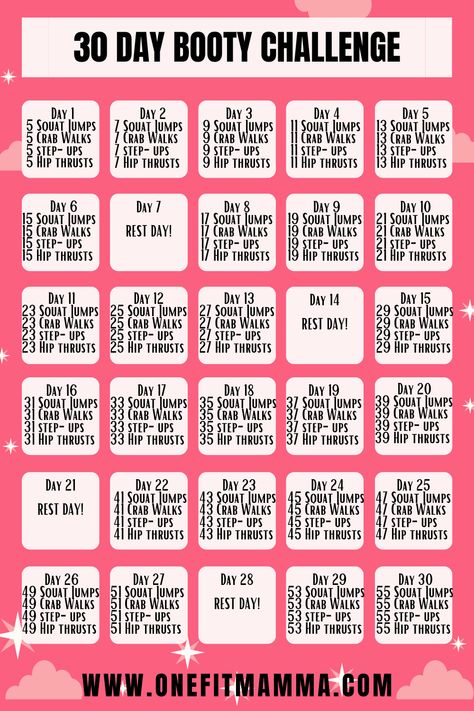 30 day challenges are a great way to get into a habit of something. You will love this 30 day booty challenge to lift and tone your butt. #workout #booty #30daychallenge 30 Day Challenges, 30 Day Workout Plan, Month Workout Challenge, Bum Workout, Workout List, Month Workout, 30 Day Fitness, 30 Day Workout Challenge, Body Workout Plan