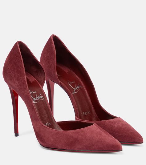 Christian Louboutin - Iriza suede pumps | Mytheresa Christian Louboutin Shoes Pumps, Christian Louboutin Kate 100, Christian Louboutin Iriza, Hak Tinggi, Louboutin Online, Dr Shoes, Velvet Pumps, Red Louboutin, Designer Pumps