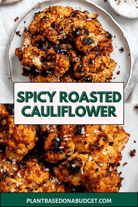 Spicy Roasted Cauliflower Aladdin’s Spicy Cauliflower, Mexican Roasted Cauliflower, Squash And Cauliflower Recipes, Indian Roasted Cauliflower, Harissa Roasted Cauliflower, Spicy Cauliflower Recipes, Whole Cauliflower Recipes, Roasted Head Of Cauliflower, Paprika Cauliflower