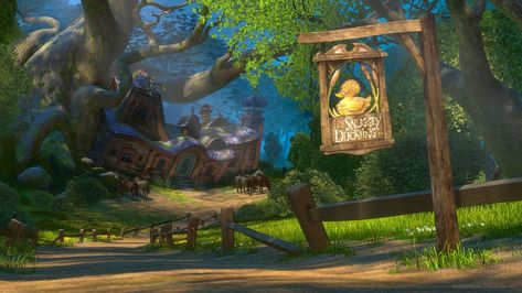 Make Your Next Call Magical With a Virtual Background From Walt Disney Animation Studios! | Disney News Snuggly Duckling Tangled, Tangled Concept Art, Snuggly Duckling, Puzzle Ideas, Tangled Movie, Tangled 2010, Disney Wiki, Disney Background, Walt Disney Animation