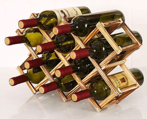 BLANDEMOORE Foldable Wood Wine Rack Holder Storage Table,Free Standing Rustic Wooden Racks Countertop Decor Organizer - Carbonized Color,10 Slot : Amazon.ca: Home Wooden Wine Bottle Holder, Wood Wine Bottle Holder, Wine Bottle Stand, Wine Cellar Racks, Stackable Wine Racks, Wooden Wine Rack, Wine Rack Storage, Red Wine Bottle, Wine Shelves