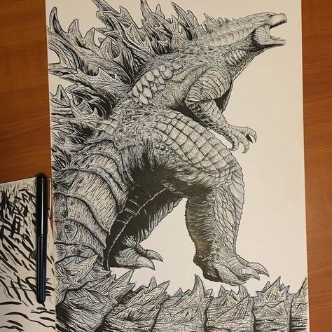 Godzilla Vs Kong Drawing, Godzilla Drawing, Godzilla Tattoo, Godzilla King Of The Monsters, King Kong Vs Godzilla, Godzilla Wallpaper, Monster Coloring Pages, All Godzilla Monsters, Best Anime Drawings