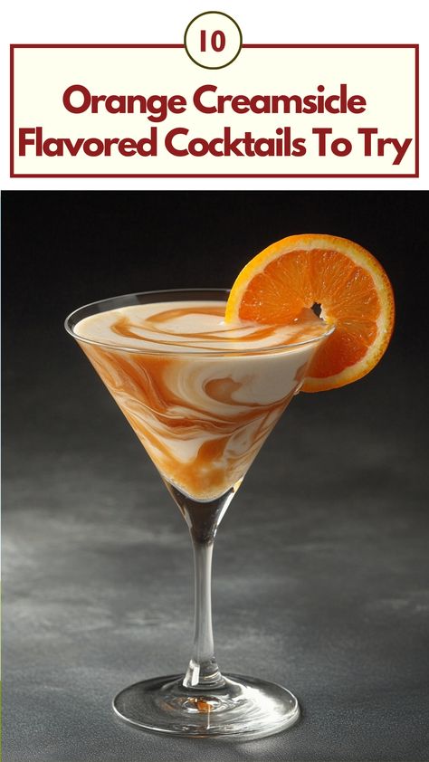 A refreshing Orange Creamsicle cocktail served in a chilled glass, garnished with a slice of orange and a creamy swirl, evoking a perfect blend of citrus and vanilla flavors. Orange Whip Drink, Orange Cream Cocktail, Orange Liquor Drinks Cocktails, Orange Creamsicle Drink Alcohol, Orange Creamsicle Cocktail, Orange Creamsicle Drink, Orange Creamsicle Ice Cream, Creamsicle Cocktail, Creamsicle Ice Cream