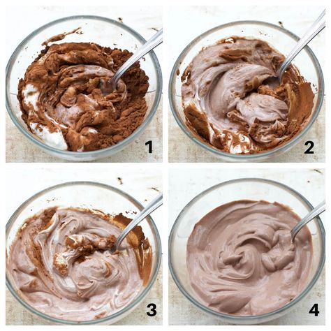 This homemade chocolate yogurt is rich and creamy. I think it tastes just like a chocolate pudding. With only 2 essential ingredients, it is a high-protein breakfast treat or an easy, healthy dessert. Quick - Chocolate flavoured yogurt is ready to eat in minutes. The recipe works for any diet, from keto to dairy-free. You can keep it super simple or add a wide variety of toppings. By adding a little extra sweetness, it tastes similar to a rich chocolate pudding. Great for Meal Prep. Chocolate Yoghurt Bowl, Yogurt Chocolate Mousse, Quick High Protein Breakfast, Dessert Quick, Chocolate Avocado Smoothie, Easy Healthy Dessert, Yoghurt Bowl, Chocolate Yogurt, Protein Pudding