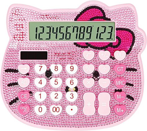 Amazon.com : Women Calculators,BREIS Creative Cute Solar Energy Calculator, 12 Digit Large LCD Display, Handheld for Daily and Basic Office, Pink (Pink+Pink) : Office Products Hello Kitty Calculator, Pink Pink Pink, Study Gift, Retro Typewriter, Video Pink, Pink Hello Kitty, Stationery Store, Pink Gemstones, Pink Pink