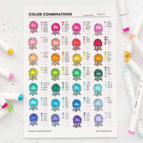 Copic Marker Color Chart, Copic Color Chart, Copic Markers Tutorial, Ohuhu Markers, Alcohol Ink Markers, Coloring Tips, Copic Sketch, Coloring Tutorial, Colouring Techniques