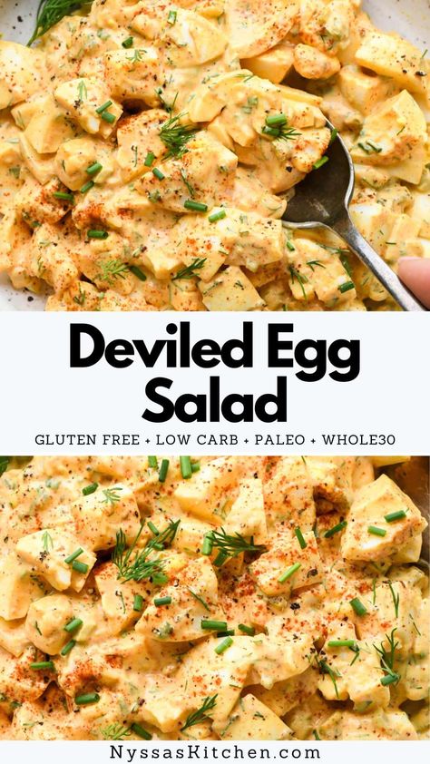 Gluten And Dairy Free Deviled Eggs, Paleo Egg Salad, Dairy Free Lunch, Deviled Egg Salad, Healthy Eggs, Egg Salad Sandwiches, Paleo Low Carb, Low Carb Salad, Spiralizer Recipes