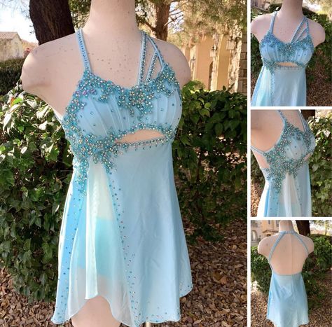 Lyrical Dance Dresses Short, Lyrical Duet Costumes, Slip Dress Dance Costume, Lyrical Dance Costumes Solo, Coolest Costumes, Dance Dresses Short, Contemporary Dance Outfits, Baton Costumes, Dance Costumes Ideas