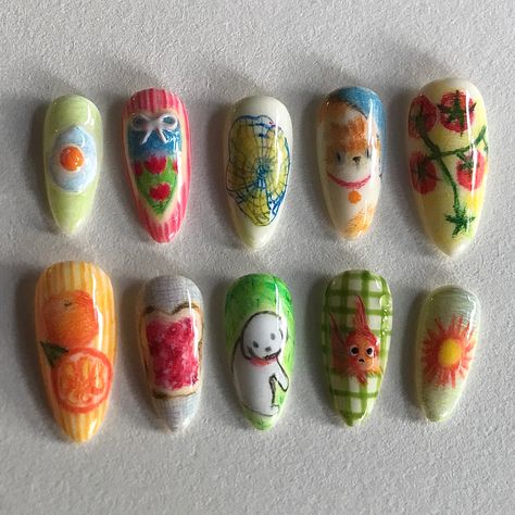 Color Pencil Nails, Colored Pencil Nails, Nail Ideas Color, Aquarelle Nail Art, Pencil Nail Art, Pencil Nails, Inspired Nails, I Love Nails, Color Pencil