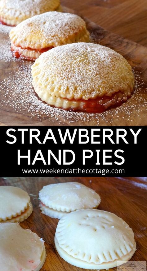 Strawberry Hand Pies, Best Summer Desserts, Hand Pie Recipes, Fried Pies, Hand Pie, Hand Pies, The Best Summer, Icing Sugar, Köstliche Desserts