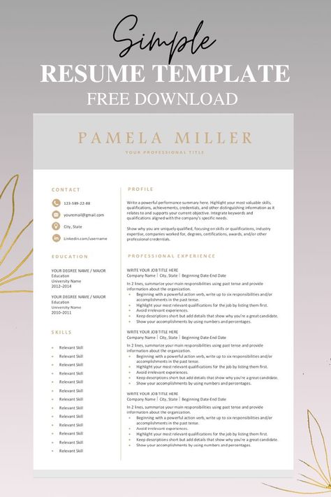 Free Resume Template Word, Unique Resume Template, Professional Resume Examples, Unique Resume, Free Resume Template Download, Minimalist Resume Template, 포트폴리오 레이아웃, Job Resume Template, Minimalist Resume