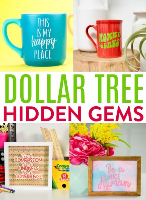 We love getting craft supplies from Dollar Tree and in this post, you’re going to find SO MANY Dollar Tree hidden gems to take your crafts to the next level. Not only will you be able to make some amazing Cricut projects but you’ll save money on them too! Dollar Tree Cricut Projects, Dollar Tree Cricut, Diy Recycled Projects, Custom Family Signs, Cricut Hacks, Beginner Crafts, Cricut Tips, Cricut Craft, Creative Valentines