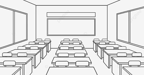 Classroom Sketch, Basic Sketching, Classroom Background, Classroom Clipart, Background Drawing, Theme Background, School Png, School Themes, School Classroom