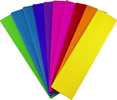 Amazon.com: Crepe Paper Folds (10 Sheets) - 17 Inches Wide by 6.2 Feet Long - Mexican Crepe Paper - Assorted Colors (Fiesta Multicolor Assortment) : Arts, Crafts & Sewing Colour Sheet, Golden Dragon, Paper Floral, Christmas Crackers, Floral Artwork, Sheet Sizes, Crepe Paper, Pastel Rainbow, Coloring Sheets