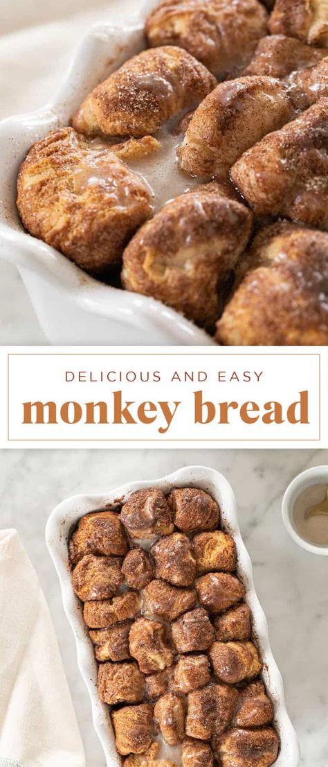 Monkey Bread 1 Can Biscuits, Chunky Monkey Bread, Monkey Bread In 9x13 Pan Biscuits, Easy Pull Apart Monkey Bread, Monkey Bread Icing, Yummy Bread Recipes Desserts, Monkey Bread Bake, Single Serving Monkey Bread, Quick And Easy Monkey Bread