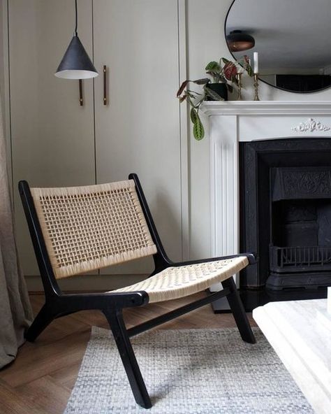 Rattan Chair Bedroom, Black Rattan Furniture, Black Rattan Chair, Mcgee Style, Flat Furniture, Black Cottage, Living Room Pieces, Comfy Armchair, Black Rattan