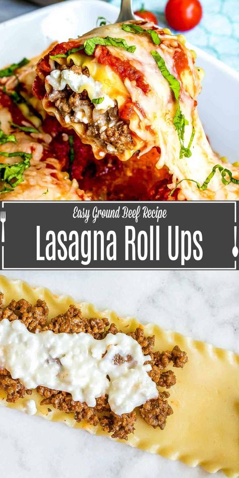 These Lasagna Roll Ups are an easy make ahead dinner idea. This lasagna rolls recipe is based on my mom’s lasagna with cottage cheese recipe. If you are looking for an easy lasagna recipe to make for friends and family these lasagna roll ups are perfect for serving a crowd. These easy lasagna rollups are a simple way to make classic lasagna. It's a great make ahead, freezer-friendly recipe that is easily divided into individual portions for weekly meal prep. Lazana Recipes, Easy Rollups, Easy Lasagna Roll Ups, Lasagna Roll Ups Recipe, Lasagna With Cottage Cheese, Lasagna Rolls Recipe, Lasagna Roll Ups, Yummy Casserole Recipes, Baked Lasagna