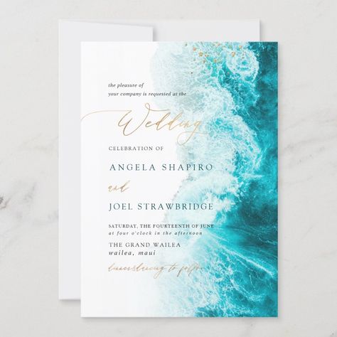 PixDezines Marine Waves Shoreline Beach Wedding Invitation  Zazzle Zazzle Wedding Invitations, Beach Wedding Invitation, Champagne Bubbles, Wedding Anniversary Invitations, Elegant Calligraphy, Beach Destination Wedding, Anniversary Invitations, Beach Wedding Invitations, Calligraphy Script