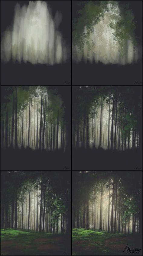 Forest Digital Painting, Guide Illustration, Illustration Environment, Nature Sketchbook, الفن الرقمي, Concept Art Tutorial, Lush Forest, Color Study, Digital Art Beginner